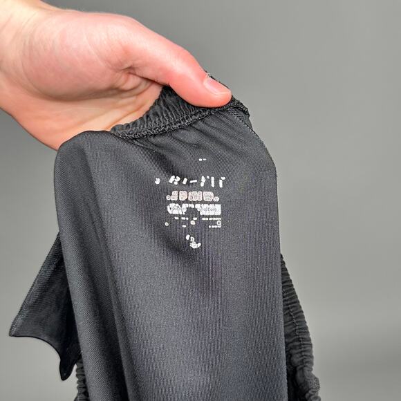 Vintage Y2K Nike Sweatpants Mens L Jet Black White Swoosh Ankle Zippers Joggers - Picture 4 of 4